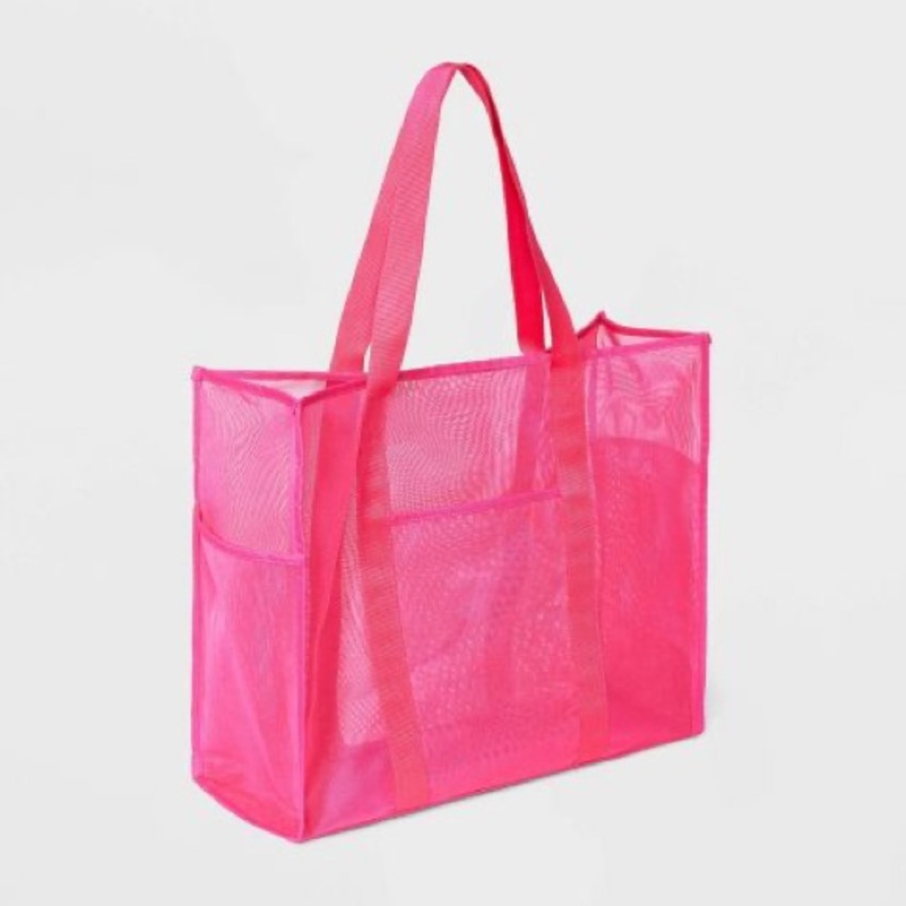 Shade & Shore Pink 
Mesh Tote Handbag / Beach Bag